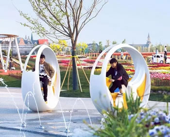 互動(dòng)單車(chē)噴泉游樂(lè)設(shè)備